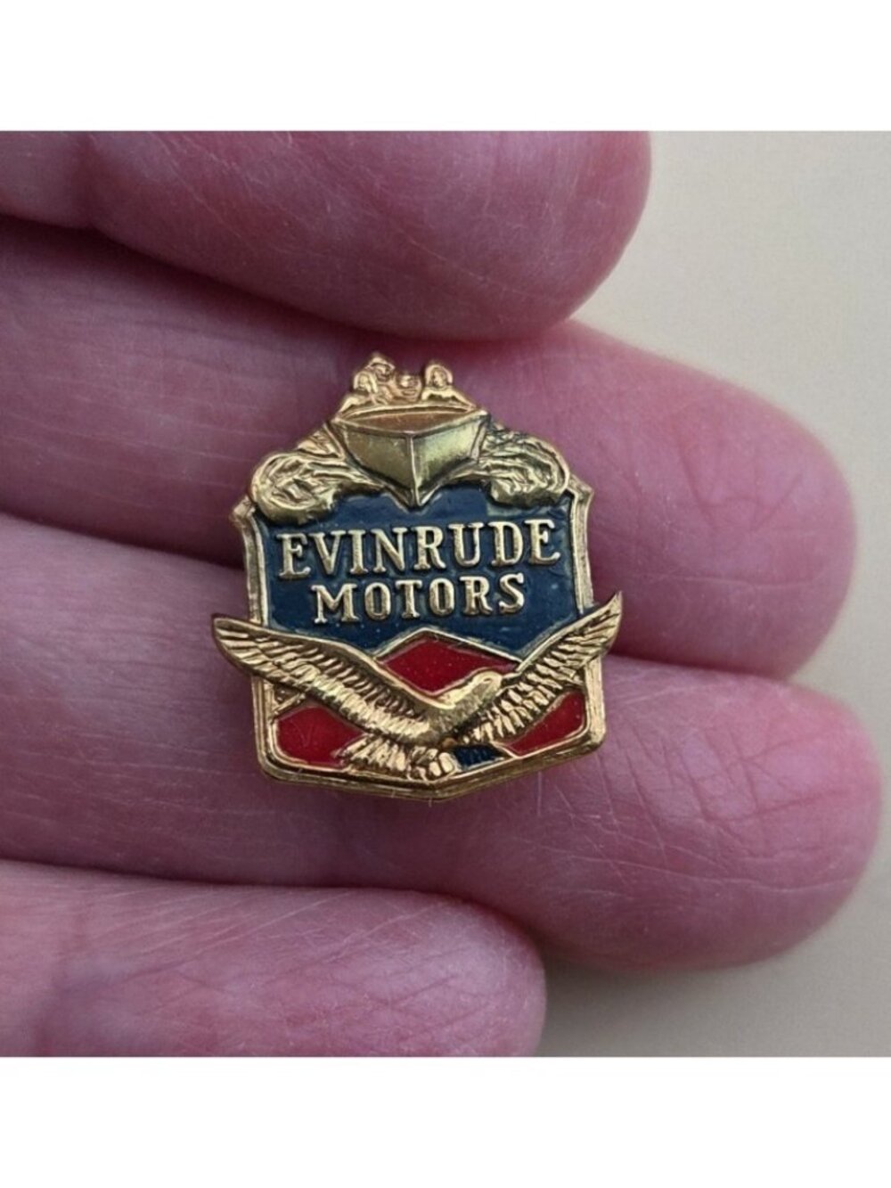 Vintage Evinrude Motors Lapel Pin Boating Screw Back Pin Advertising Collectible
